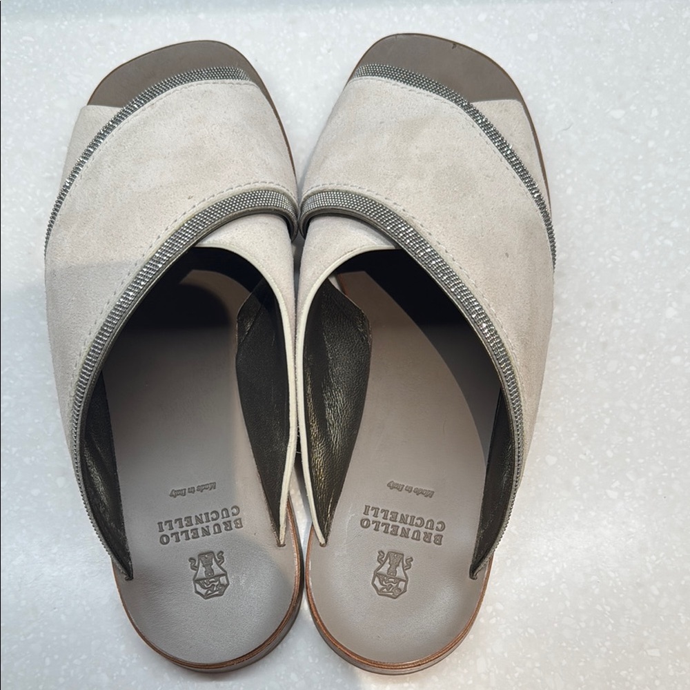 Brunello Cucinelli Women's Cream Slip-On Shoes